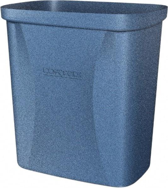 Made in USA - 10 Qt Blue Rectangle Trash Can - Polyethylene, None Graphic, Lid Not Included - Americas Industrial Supply