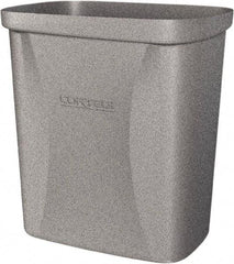 Made in USA - 10 Qt Gray Rectangle Trash Can - Polyethylene, None Graphic, Lid Not Included - Americas Industrial Supply