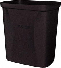 Made in USA - 10 Qt Black Rectangle Trash Can - Polyethylene, None Graphic, Lid Not Included - Americas Industrial Supply