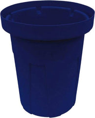 Made in USA - 40 Gal Blue Round Trash Can - Polyethylene, None Graphic, Lid Not Included - Americas Industrial Supply