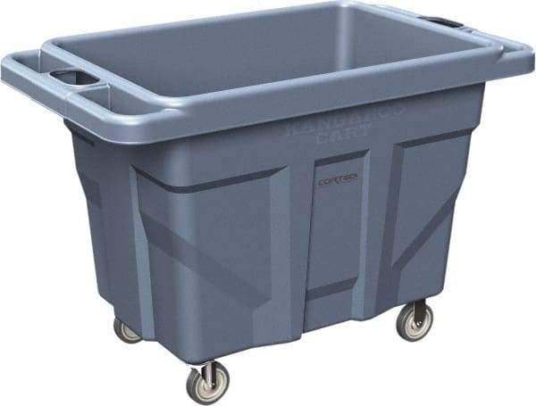 Made in USA - 1,000 Lb Load Capacity, 18.67 Cu Ft, 15 Bushels, 0.67 Cu Yd, Polyethylene Delivery Cart - 53" Wide x 31" Long x 38" High, Blue - Americas Industrial Supply
