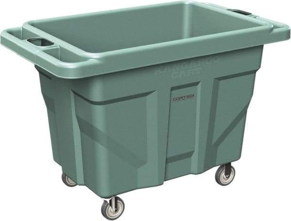 Made in USA - 1,000 Lb Load Capacity, 18.67 Cu Ft, 15 Bushels, 0.67 Cu Yd, Polyethylene Delivery Cart - 53" Wide x 31" Long x 38" High, Green - Americas Industrial Supply