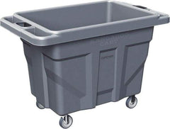 Made in USA - 1,000 Lb Load Capacity, 18.67 Cu Ft, 15 Bushels, 0.67 Cu Yd, Polyethylene Delivery Cart - 53" Wide x 31" Long x 38" High, Blue/Gray - Americas Industrial Supply