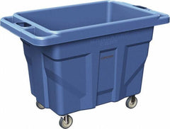 Made in USA - 1,000 Lb Load Capacity, 18.67 Cu Ft, 15 Bushels, 0.67 Cu Yd, Polyethylene Delivery Cart - 53" Wide x 31" Long x 38" High, Blue - Americas Industrial Supply