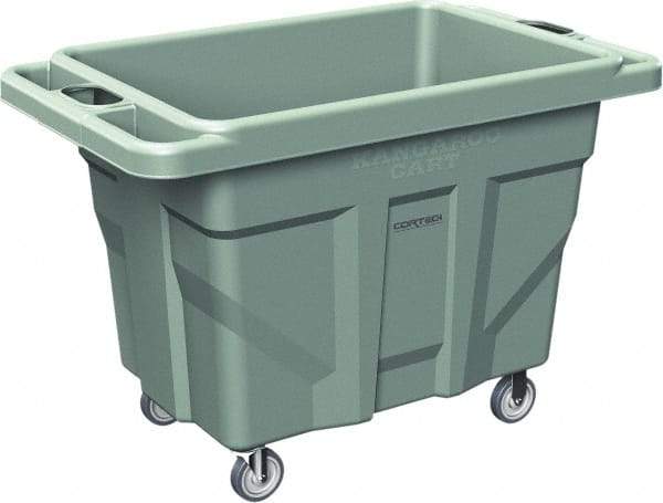 Made in USA - 1,000 Lb Load Capacity, 18.67 Cu Ft, 15 Bushels, 0.67 Cu Yd, Polyethylene Delivery Cart - 53" Wide x 31" Long x 38" High, Green - Americas Industrial Supply