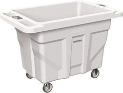 Made in USA - 1,000 Lb Load Capacity, 18.67 Cu Ft, 15 Bushels, 0.67 Cu Yd, Polyethylene Delivery Cart - 53" Wide x 31" Long x 38" High, White - Americas Industrial Supply