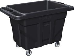 Made in USA - 1,000 Lb Load Capacity, 18.67 Cu Ft, 15 Bushels, 0.67 Cu Yd, Polyethylene Delivery Cart - 53" Wide x 31" Long x 38" High, Black - Americas Industrial Supply