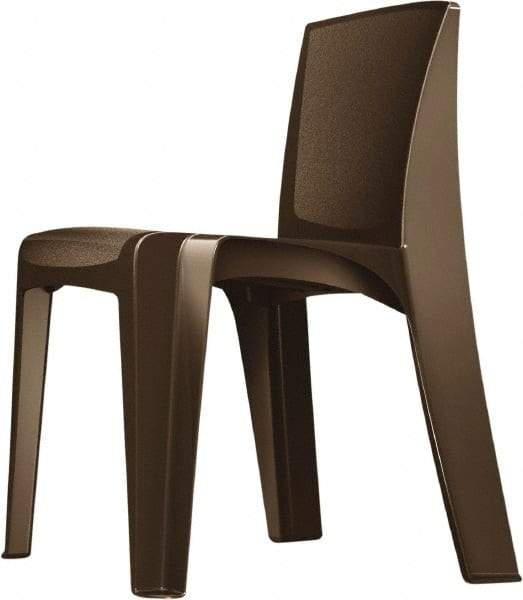 Made in USA - Polyethylene Brown Stacking Chair - Brown Frame, 21" Wide x 21" Deep x 30" High - Americas Industrial Supply