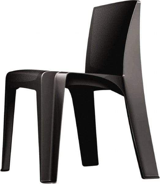 Made in USA - Polyethylene Black Stacking Chair - Black Frame, 21" Wide x 21" Deep x 30" High - Americas Industrial Supply