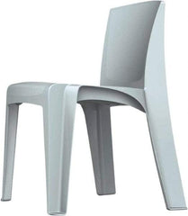 Made in USA - Polyethylene Fog Gray Stacking Chair - Gray Frame, 21" Wide x 21" Deep x 30" High - Americas Industrial Supply