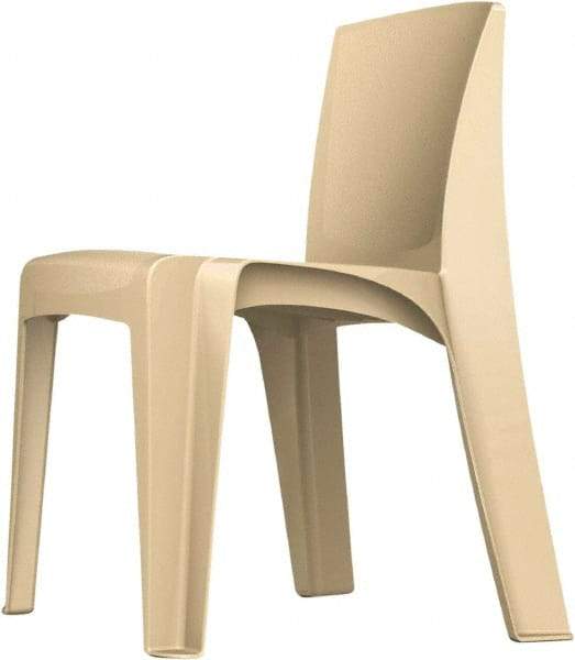 Made in USA - Polyethylene Buff Stacking Chair - Tan Frame, 21" Wide x 21" Deep x 30" High - Americas Industrial Supply