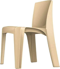 Made in USA - Polyethylene Buff Stacking Chair - Tan Frame, 21" Wide x 21" Deep x 30" High - Americas Industrial Supply