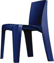 Made in USA - Polyethylene Slate Blue Stacking Chair - Slate Blue Frame, 21" Wide x 21" Deep x 30" High - Americas Industrial Supply