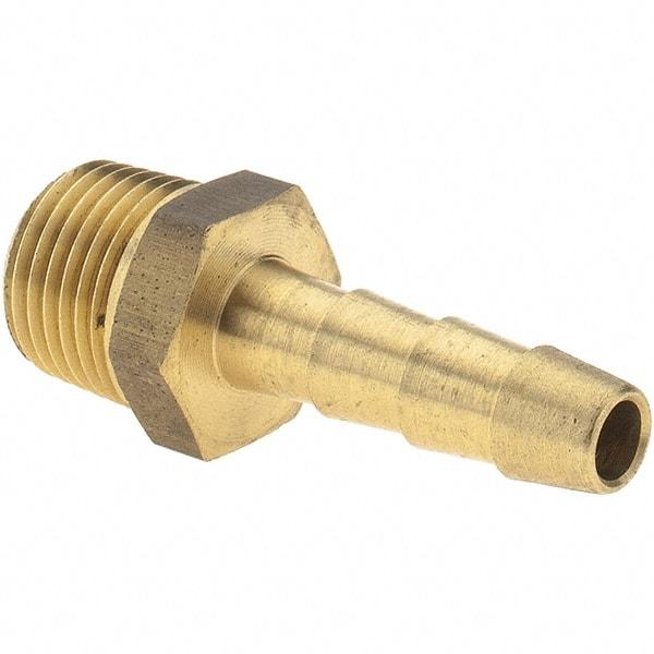 Value Collection - 1/8 NPT Thread Hose Barb x Male NPT Connector - 3/16" ID Hose, Brass - Americas Industrial Supply