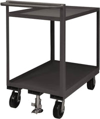 Durham - 1,500 Lb Capacity, 30" Wide x 60" Long x 41-1/16" High Service Cart - 2 Shelf, Steel, 2 Rigid/2 Swivel Casters - Americas Industrial Supply