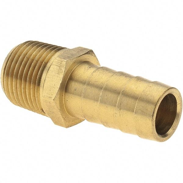 Value Collection - 3/8 NPT Thread Hose Barb x Male NPT Connector - 1/2" ID Hose, Brass - Americas Industrial Supply