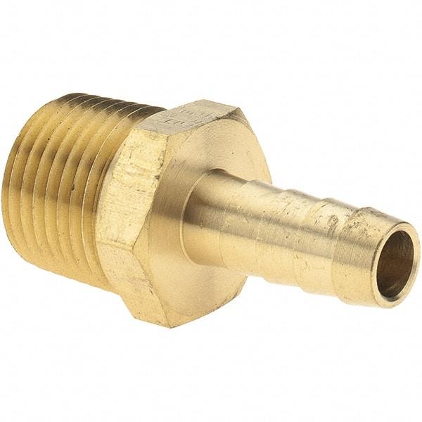 Value Collection - 1/2 NPT Thread Hose Barb x Male NPT Connector - 3/8" ID Hose, Brass - Americas Industrial Supply