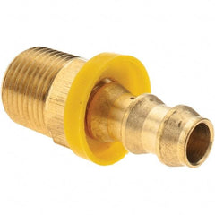 Value Collection - 3/8" ID 3/8 NPTF Barbed Push On Male Connector - Brass - Americas Industrial Supply