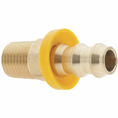 Value Collection - 3/8" ID 1/4 NPTF Barbed Push On Male Connector - Brass - Americas Industrial Supply