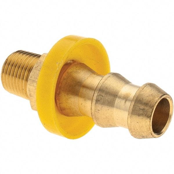 Value Collection - 3/8" ID 1/8 NPTF Barbed Push On Male Connector - Brass - Americas Industrial Supply