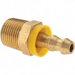 Value Collection - 1/4" ID 3/8 NPTF Barbed Push On Male Connector - Brass - Americas Industrial Supply