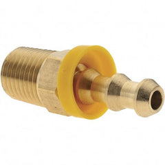 Value Collection - 1/4" ID 1/4 NPTF Barbed Push On Male Connector - Brass - Americas Industrial Supply