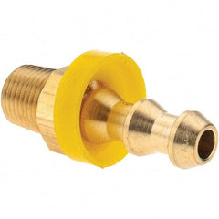 Value Collection - 1/4" ID 1/8 NPTF Barbed Push On Male Connector - Brass - Americas Industrial Supply