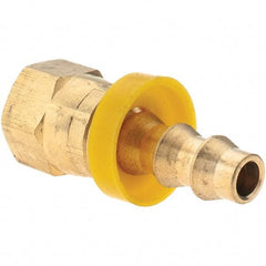 Value Collection - 1/4" ID 7/16 UNF Barbed Push On Female Connector - 1/4" OD, Brass - Americas Industrial Supply