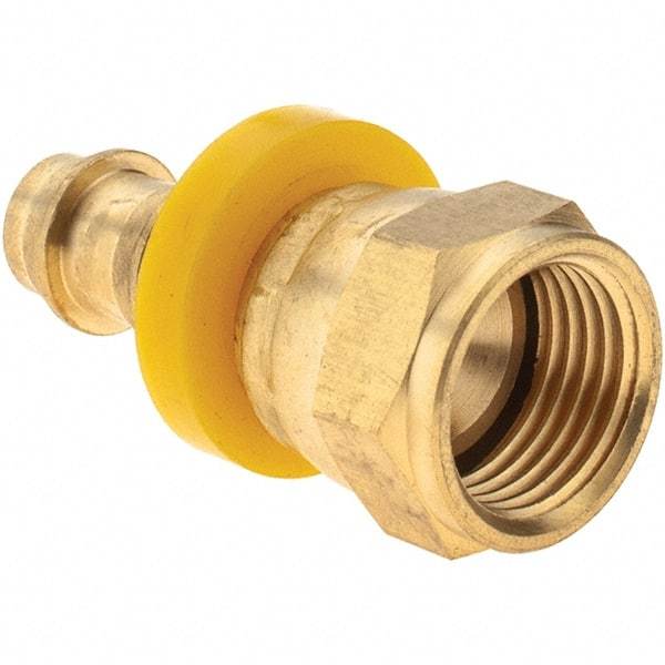Value Collection - 3/8" ID 5/8 UNF Barbed Push On Female Connector - 3/8" OD, Brass - Americas Industrial Supply