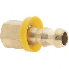 Value Collection - 3/8" ID 1/4 NPTF Barbed Push On Female Connector - 3/8" OD, Brass - Americas Industrial Supply