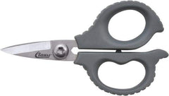 Clauss - 1/2" LOC, 6" OAL Stainless Steel High Leverage Scissors - Ambidextrous, Full Serrated, Glass-Filled Nylon Straight Handle, For Cutting, Kevlar - Americas Industrial Supply