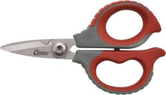 Clauss - 1/2" LOC, 6" OAL Stainless Steel High Leverage Scissors - Ambidextrous, Full Serrated, Glass-Filled Nylon Straight Handle, For Cutting, Electrical Use - Americas Industrial Supply