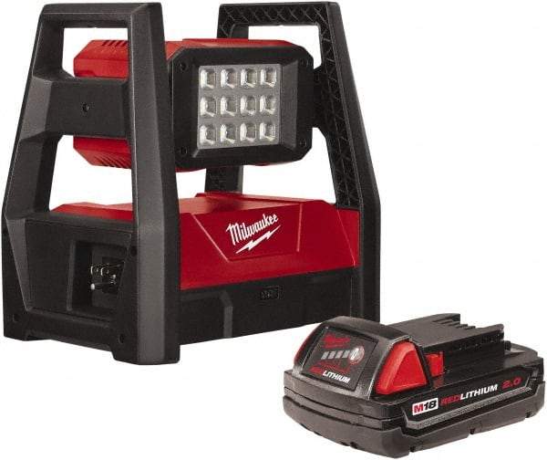 Milwaukee Tool - 18 Volts, 3000 Lumens, Cordless Work Light - 9 hr Run Time - Americas Industrial Supply