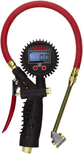 Milton - 0 to 255 psi Digital Large Bore Dual Head Tire Pressure Gauge - AAA Battery, 15' Hose Length - Americas Industrial Supply