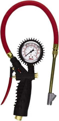 Milton - 0 to 230 psi Dial Straight Foot Dual Head Tire Pressure Gauge - 15' Hose Length - Americas Industrial Supply