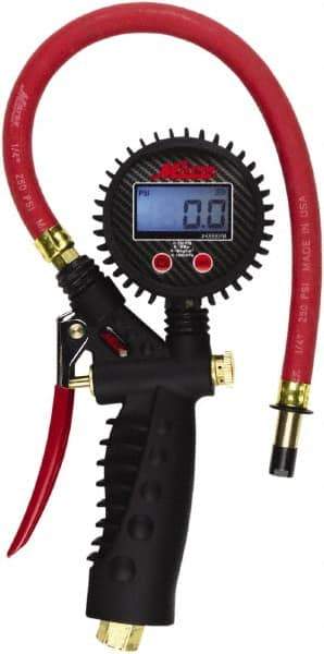 Milton - 0 to 255 psi Digital Straight Tire Pressure Gauge - AAA Battery, 15' Hose Length - Americas Industrial Supply