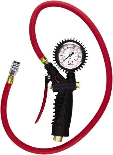 Milton - 0 to 230 psi Dial Kwik Grip Safety Tire Pressure Gauge - 36' Hose Length - Americas Industrial Supply