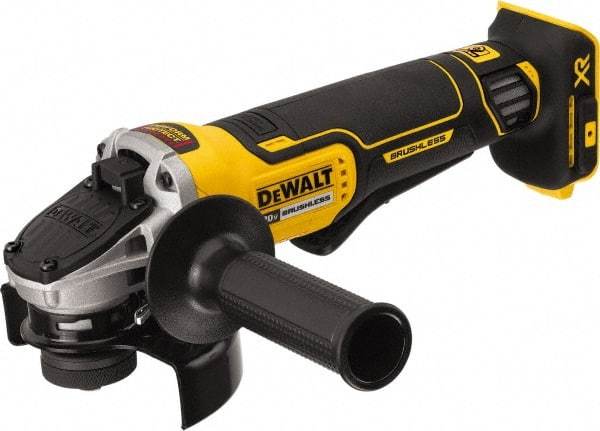 DeWALT - 4-1/2" Wheel Diam, 9,000 RPM, Cordless Angle & Disc Grinder - 5/8-11 Spindle, 20 Volts - Americas Industrial Supply