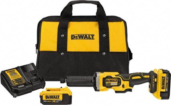 DeWALT - 1-1/2" Wheel Diam, 25,000 RPM, Cordless Angle & Disc Grinder - 1/4-20 Spindle, 20 Volts - Americas Industrial Supply