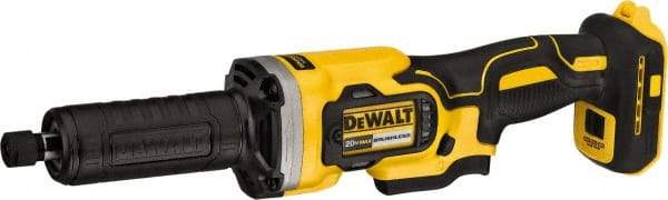 DeWALT - 1/4" Collet, 25,000 RPM, Straight Handle Cordless Angle & Disc Grinder - 20 Volts - Americas Industrial Supply