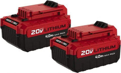 Porter-Cable - 20 Volt Lithium-Ion Power Tool Battery - 4 Ahr Capacity, Series 20V Max - Americas Industrial Supply