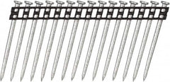 DeWALT - 10 Gauge 0.137" Shank Diam 2-1/4" Long Concrete Nails for Power Nailers - Steel, Zinc Finish, Smooth Shank, Angled Stick Plastic Collation, Round Head - Americas Industrial Supply