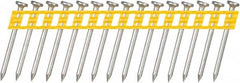 DeWALT - 13 Gauge 0.102" Shank Diam 1-1/2" Long Concrete Nails for Power Nailers - Steel, Zinc Finish, Smooth Shank, Angled Stick Plastic Collation, Round Head - Americas Industrial Supply