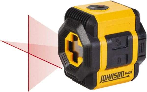 Johnson Level & Tool - 2 Beam 30' Max Range Self Leveling Cross Line Laser - Red Beam, 3/16" at 30' Accuracy - Americas Industrial Supply