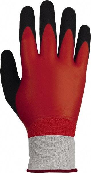 PRO-SAFE - Size XL (10), ANSI Cut Lvl A1, Nitrile Coated Dyneema Diamond HPPE liner Cut Resistant Gloves - Fully Coated Coated, Knit Wrist, Red, Paired - Americas Industrial Supply