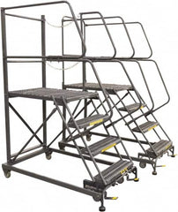 Ballymore - 86" 5 Step Single Entry Work Platform - Rolling Work Platform, 800 Lb Capacity, 50" Platform Height, 33" Base Width x 89" Base Depth, Grip Strut - Americas Industrial Supply