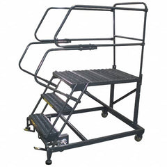 Ballymore - 66" 3 Step Single Entry Work Platform - Rolling Work Platform, 800 Lb Capacity, 30" Platform Height, 33" Base Width x 77" Base Depth, Grip Strut - Americas Industrial Supply