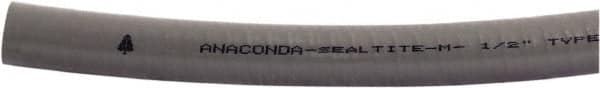 Anaconda Sealtite - 1/2" Trade Size, 500' Long, Flexible Liquidtight Conduit - Galvanized Steel & PVC, 1/2" ID, Gray - Americas Industrial Supply