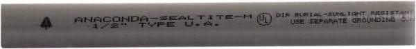 Anaconda Sealtite - 3/8" Trade Size, 100' Long, Flexible Liquidtight Conduit - Galvanized Steel & PVC, 9.525mm ID, Gray - Americas Industrial Supply