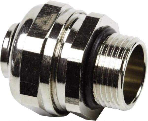 Anaconda Sealtite - 16mm Trade, Nickel Plated Brass Threaded Straight Liquidtight Conduit Connector - Partially Insulated - Americas Industrial Supply